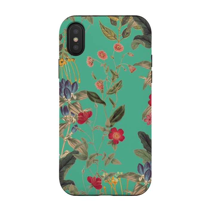 iPhone Xs / X StrongFit Aqua Blooms by Zala Farah