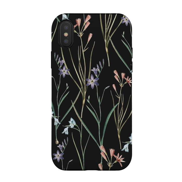 iPhone Xs / X StrongFit Dainty Floral Darkness by Zala Farah