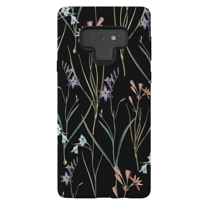 Galaxy Note 9 StrongFit Dainty Floral Darkness by Zala Farah