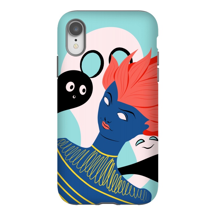 iPhone Xr StrongFit Alien Girl With Ghost Imaginary Friends by Boriana Giormova