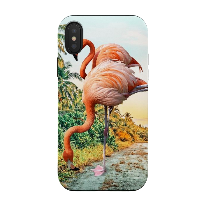 iPhone Xs / X StrongFit Flamingo Vacay by Uma Prabhakar Gokhale