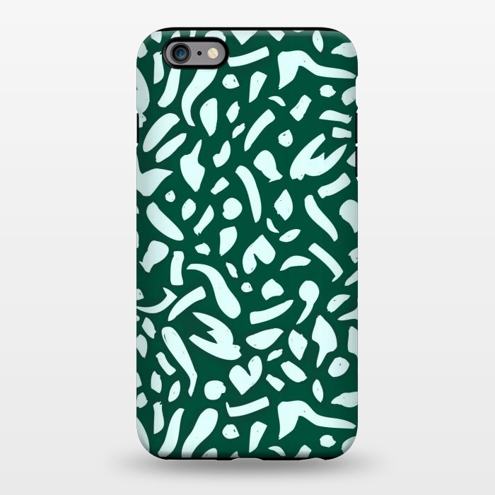 iPhone 6/6s plus StrongFit Deep Emrald | Green Terrazzo Pattern | Fun Funky Eclectic Modern Boho Painting by Uma Prabhakar Gokhale
