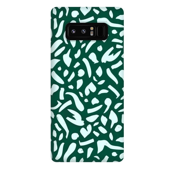 Galaxy Note 8 StrongFit Deep Emrald | Green Terrazzo Pattern | Fun Funky Eclectic Modern Boho Painting by Uma Prabhakar Gokhale