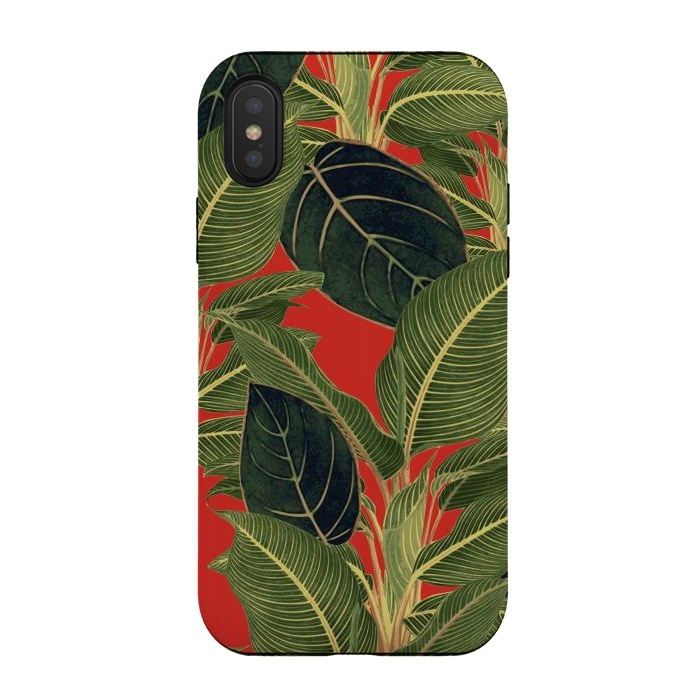 iPhone Xs / X StrongFit Red Tropic Bloom by Zala Farah