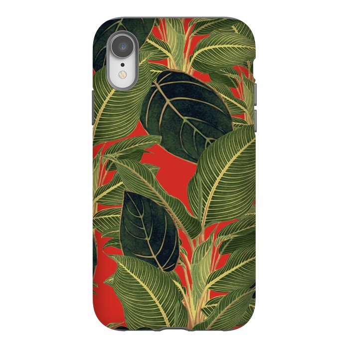 iPhone Xr StrongFit Red Tropic Bloom by Zala Farah