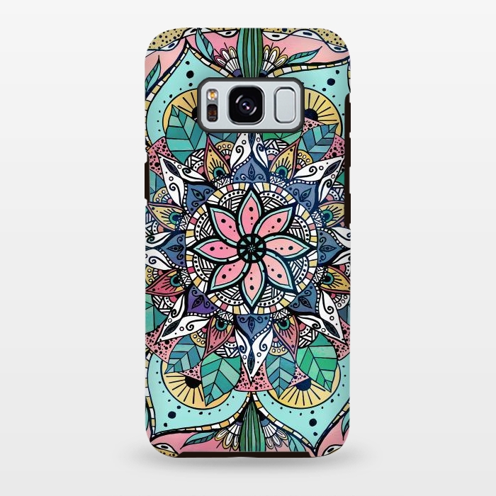 Galaxy S8 plus StrongFit Bohemian Colorful Watercolor Floral Mandala by InovArts