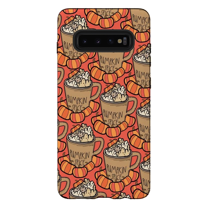 Galaxy S10 plus StrongFit Pattern pumpkin spice by Steve Wade (Swade)