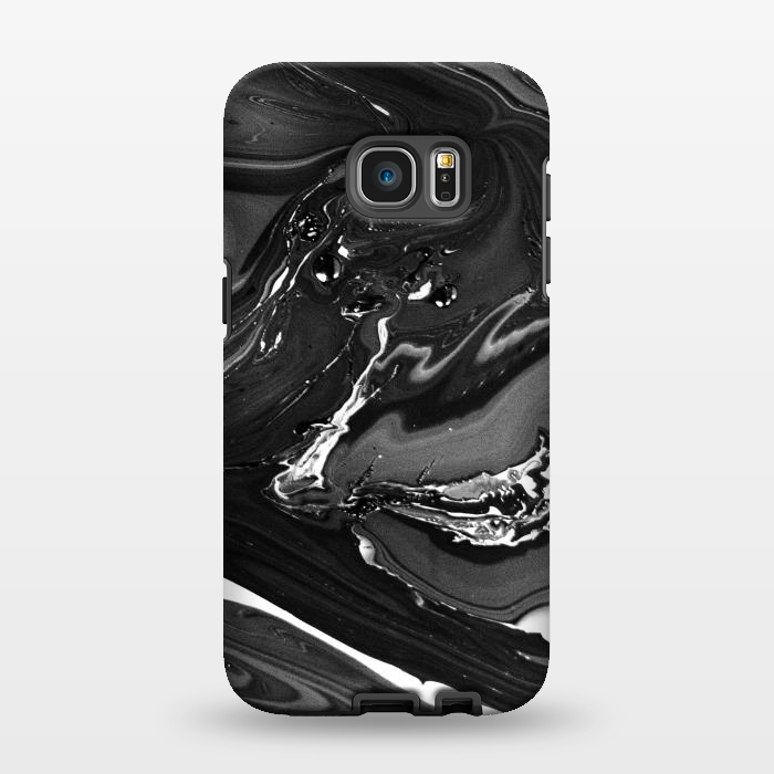 Galaxy S7 EDGE StrongFit black white minimal marble by haroulita