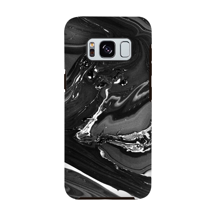 Galaxy S8 StrongFit black white minimal marble by haroulita