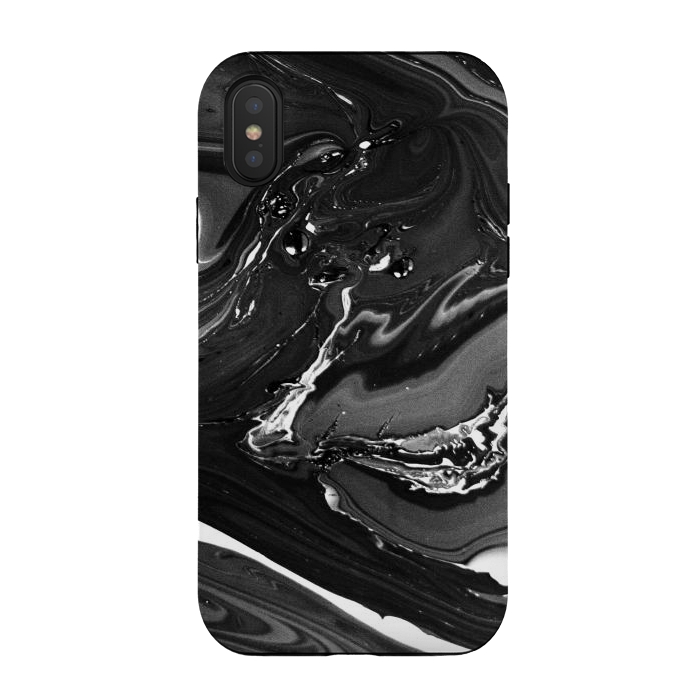 iPhone Xs / X StrongFit black white minimal marble by haroulita
