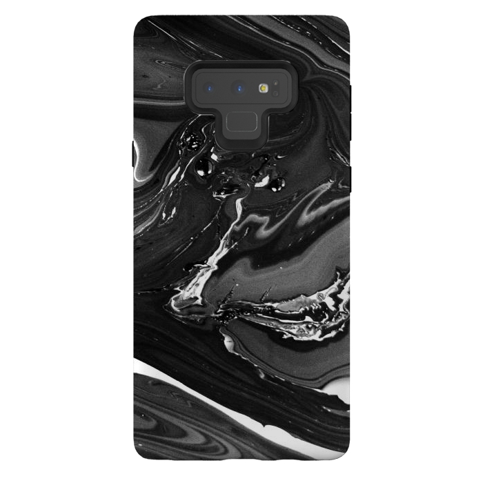 Galaxy Note 9 StrongFit black white minimal marble by haroulita