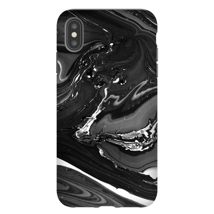 iPhone Xs Max StrongFit black white minimal marble by haroulita