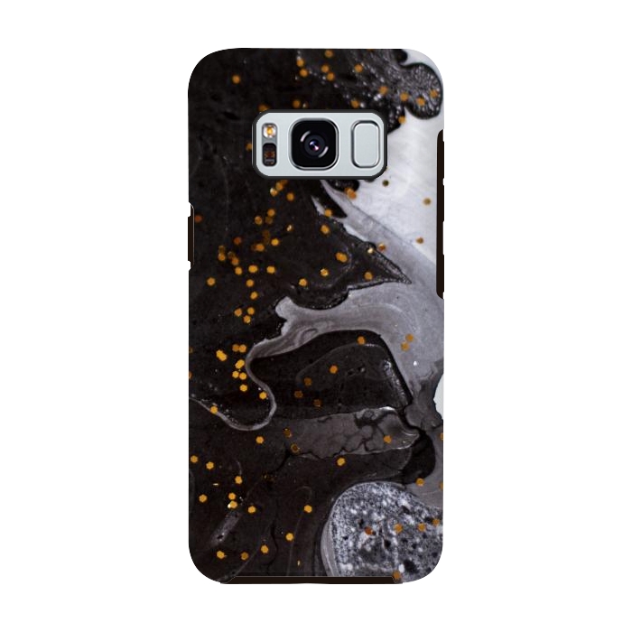 Galaxy S8 StrongFit glitter marble black white by haroulita