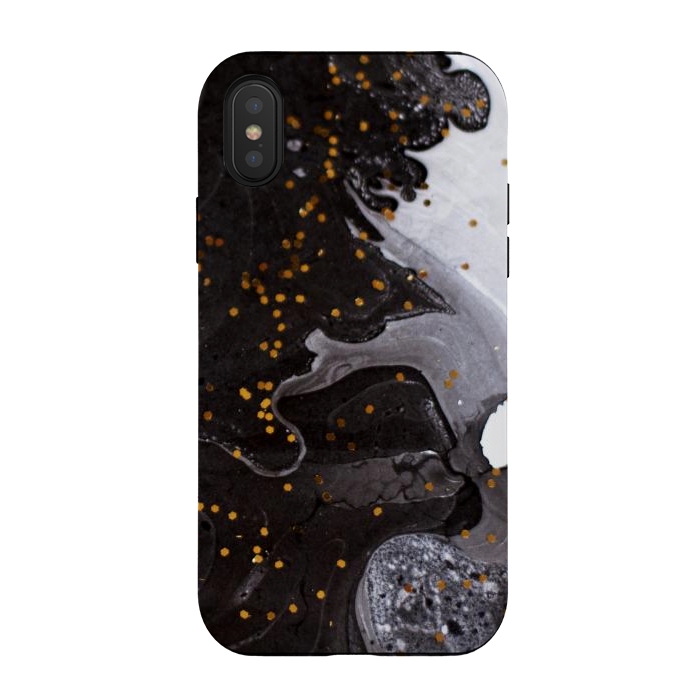iPhone Xs / X StrongFit glitter marble black white by haroulita