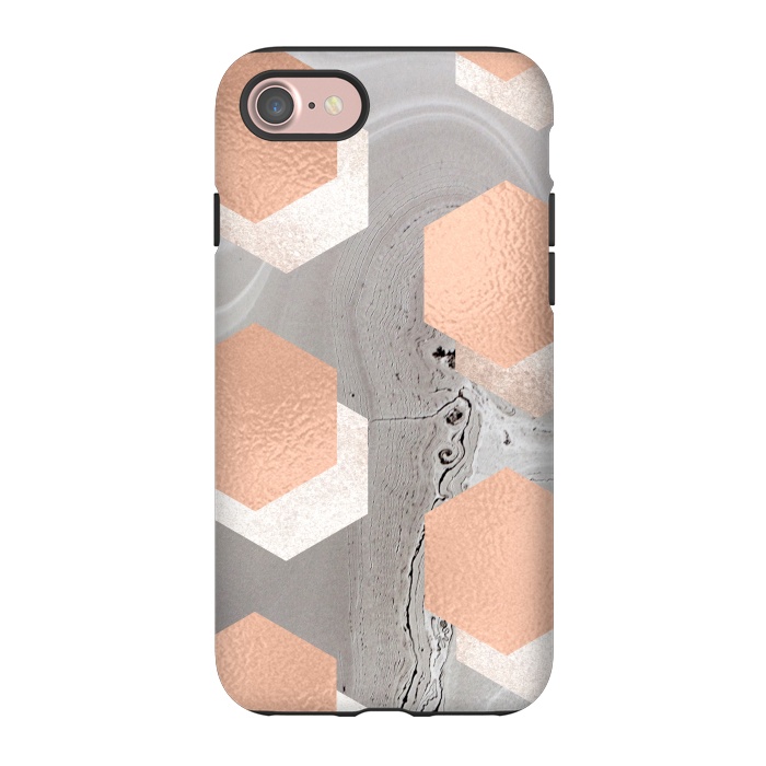 iPhone 7 StrongFit rose gold marble by haroulita