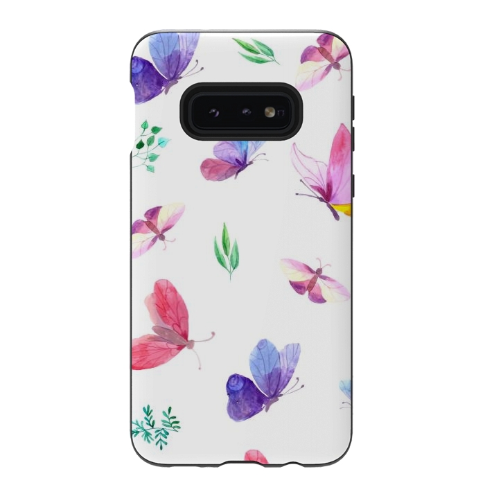 Galaxy S10e StrongFit watercolor butterflies c by haroulita