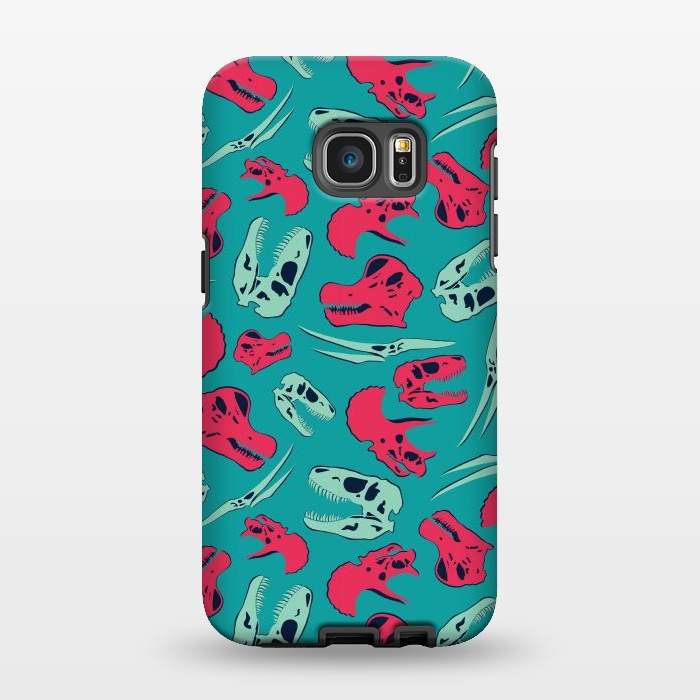Galaxy S7 EDGE StrongFit Skull Roll - Teal by Melissa Lee