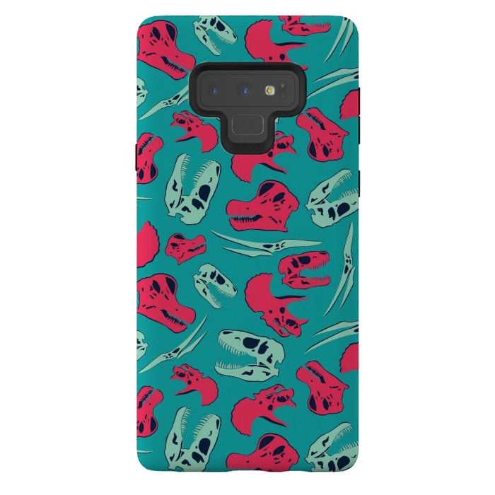 Galaxy Note 9 StrongFit Skull Roll - Teal by Melissa Lee