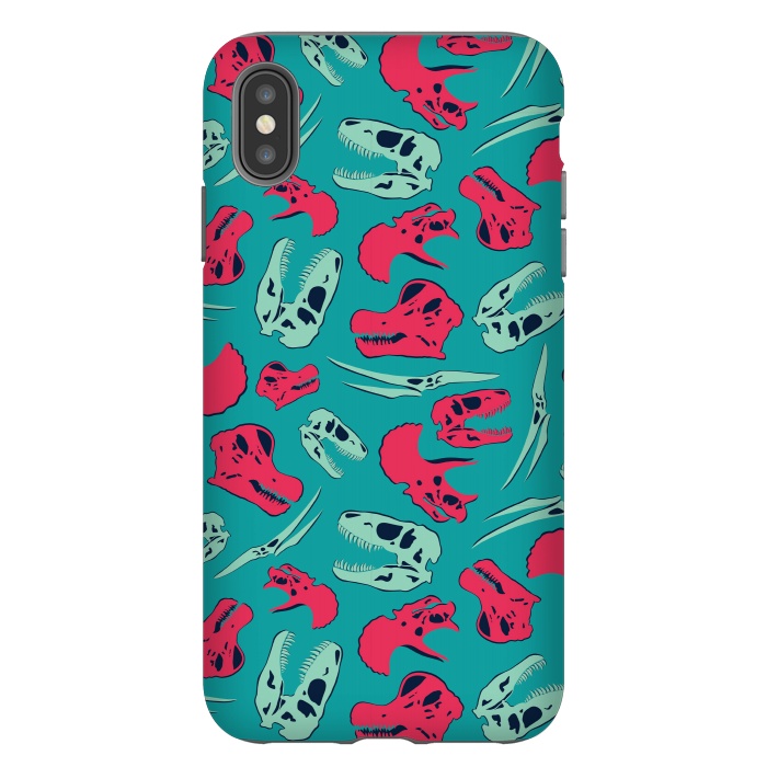 iPhone Xs Max StrongFit Skull Roll - Teal by Melissa Lee