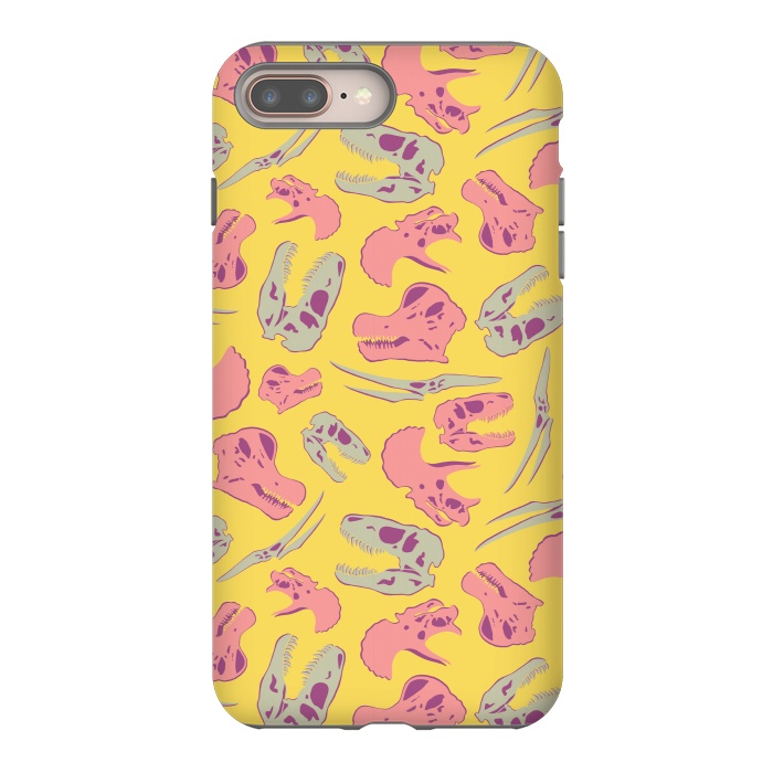 iPhone 7 plus StrongFit Skull Roll - Yellow by Melissa Lee