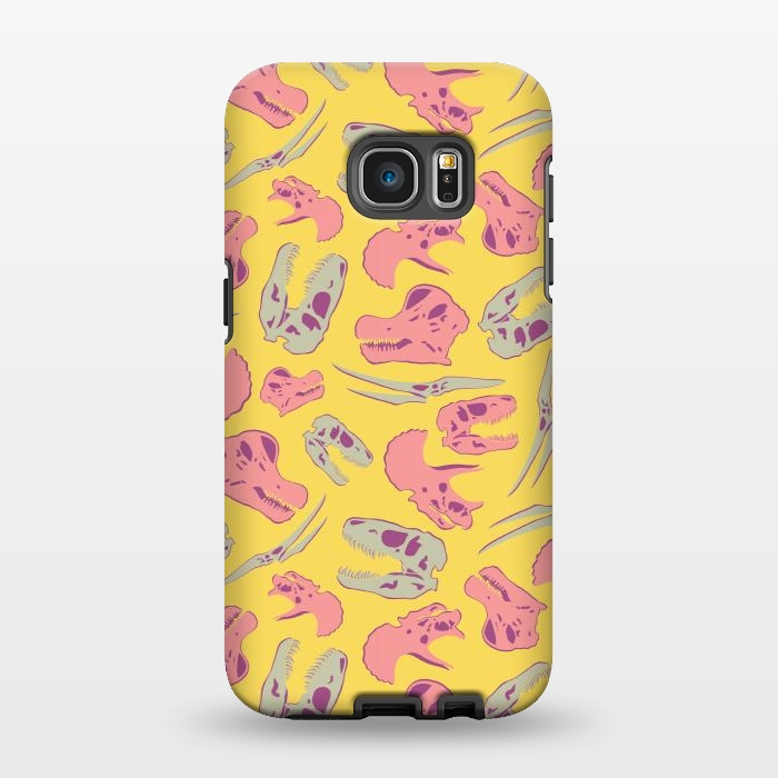 Galaxy S7 EDGE StrongFit Skull Roll - Yellow by Melissa Lee