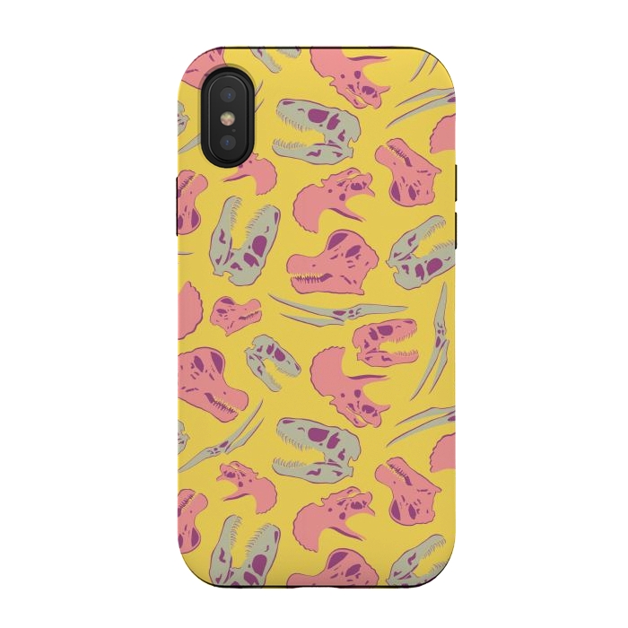 iPhone Xs / X StrongFit Skull Roll - Yellow by Melissa Lee