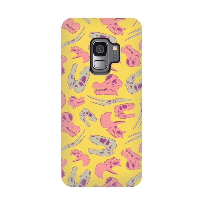 Galaxy S9 StrongFit Skull Roll - Yellow by Melissa Lee