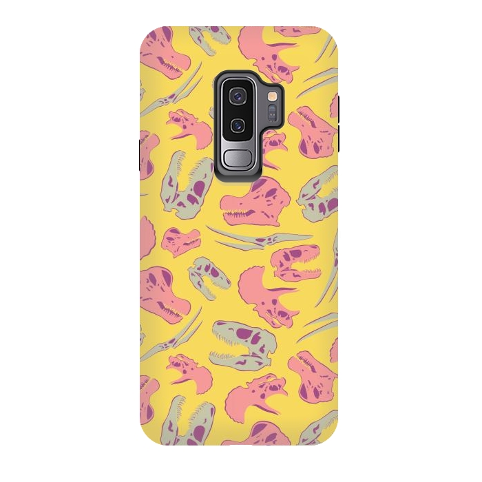 Galaxy S9 plus StrongFit Skull Roll - Yellow by Melissa Lee
