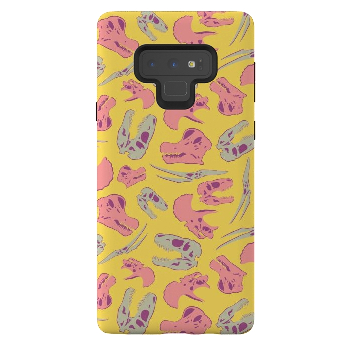 Galaxy Note 9 StrongFit Skull Roll - Yellow by Melissa Lee