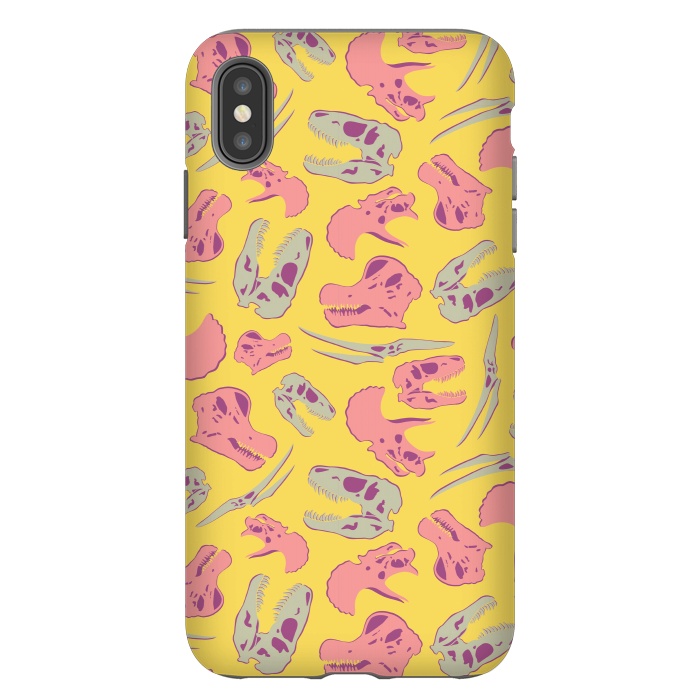 iPhone Xs Max StrongFit Skull Roll - Yellow by Melissa Lee