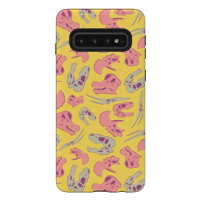 Galaxy S10 StrongFit Skull Roll - Yellow by Melissa Lee