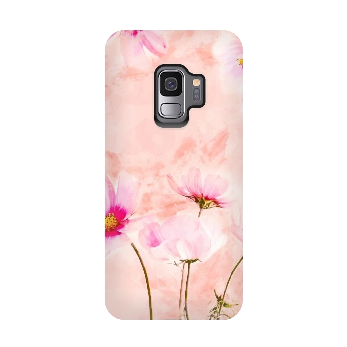 Galaxy S9 StrongFit Pink Spring Flower by Creativeaxle