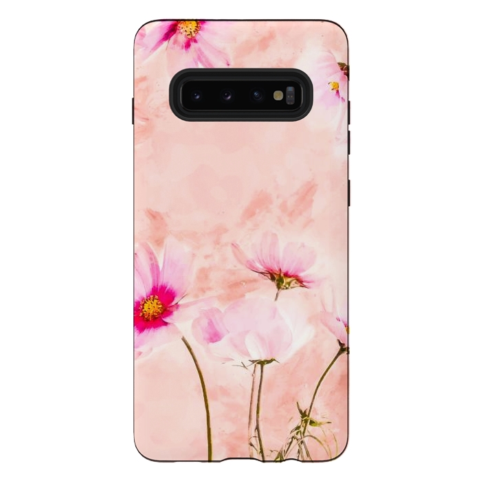 Galaxy S10 plus StrongFit Pink Spring Flower by Creativeaxle