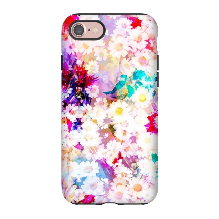 iPhone 7 StrongFit Colorful watercolor daisy petals by Oana 