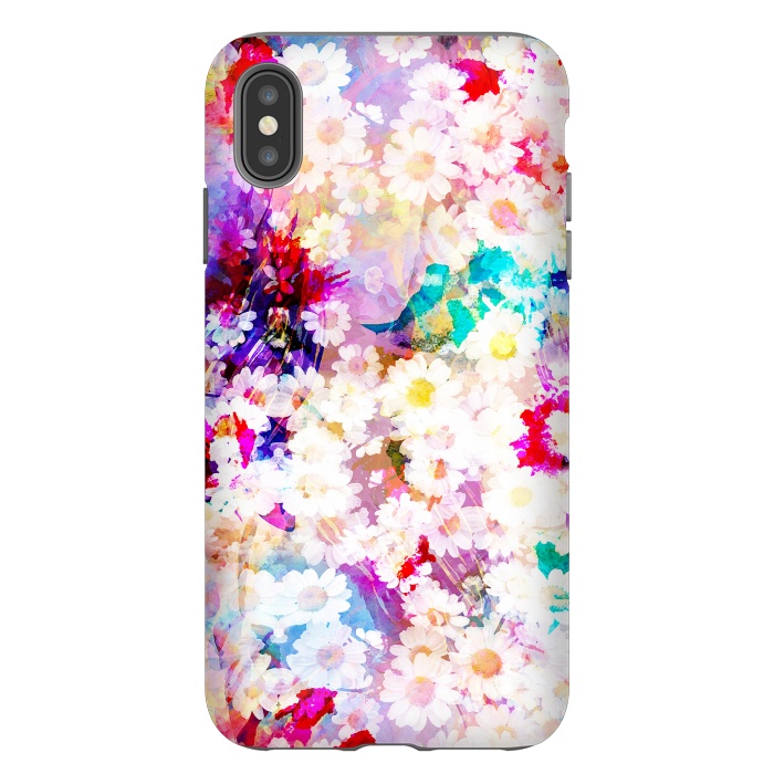 iPhone Xs Max StrongFit Colorful watercolor daisy petals by Oana 