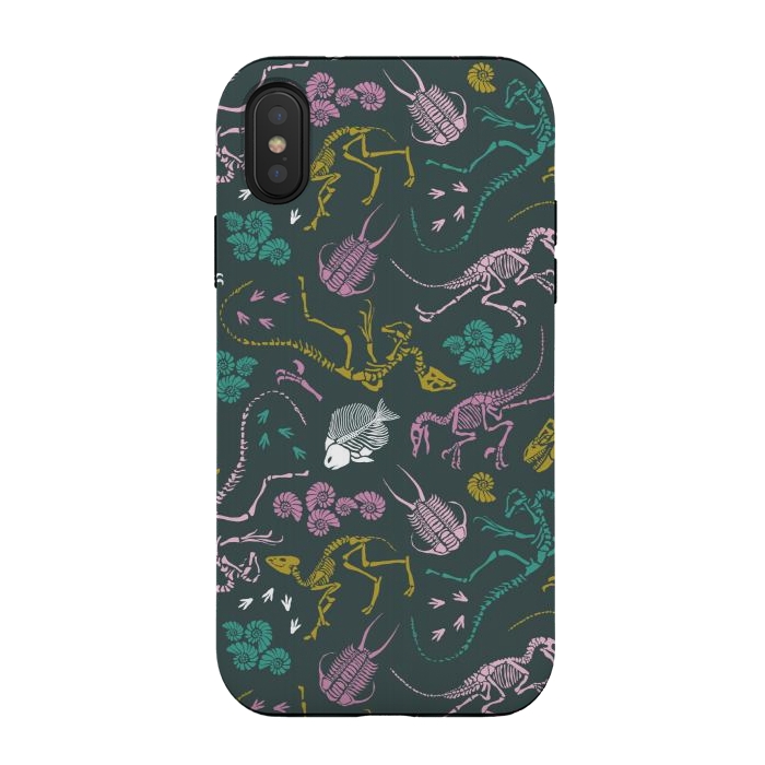 iPhone Xs / X StrongFit Dinosaurs by Tishya Oedit