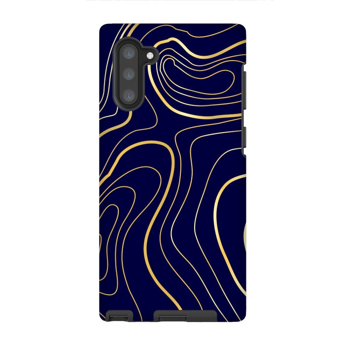 Galaxy Note 10 StrongFit golden abstract lines by MALLIKA