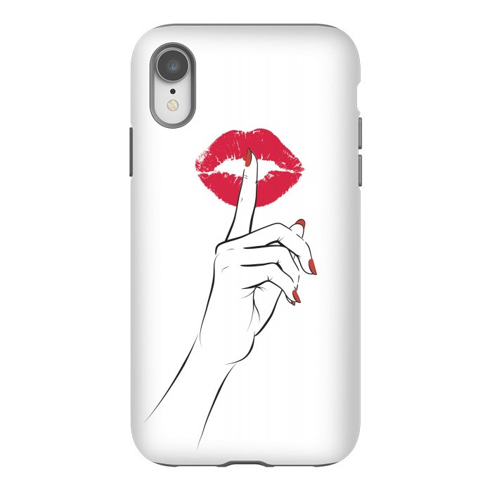iPhone Xr StrongFit Red Lips Secret by Martina