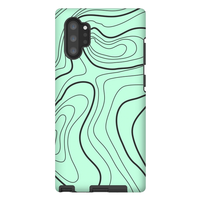 Galaxy Note 10 plus StrongFit green abstract lines 2 by MALLIKA