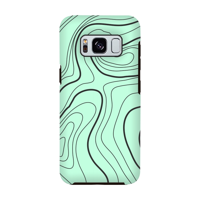 Galaxy S8 StrongFit green abstract lines 2 by MALLIKA