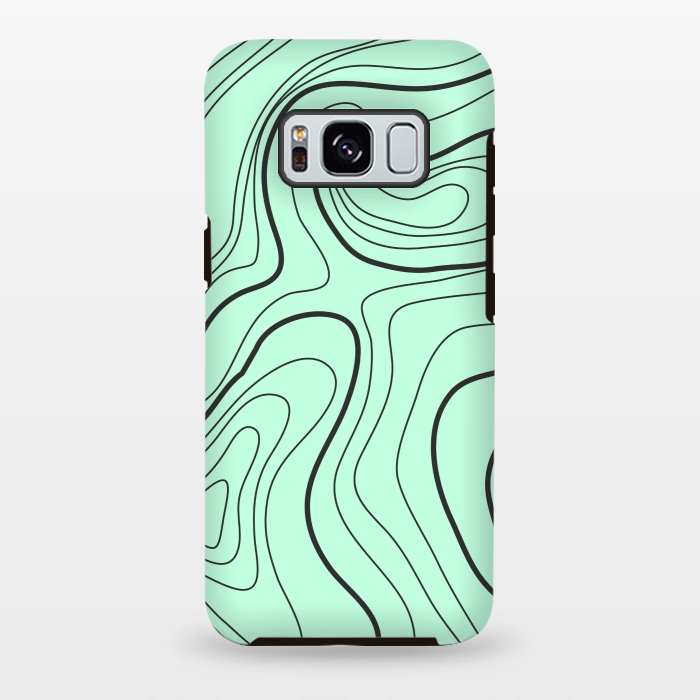 Galaxy S8 plus StrongFit green abstract lines 2 by MALLIKA