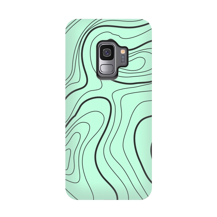 Galaxy S9 StrongFit green abstract lines 2 by MALLIKA