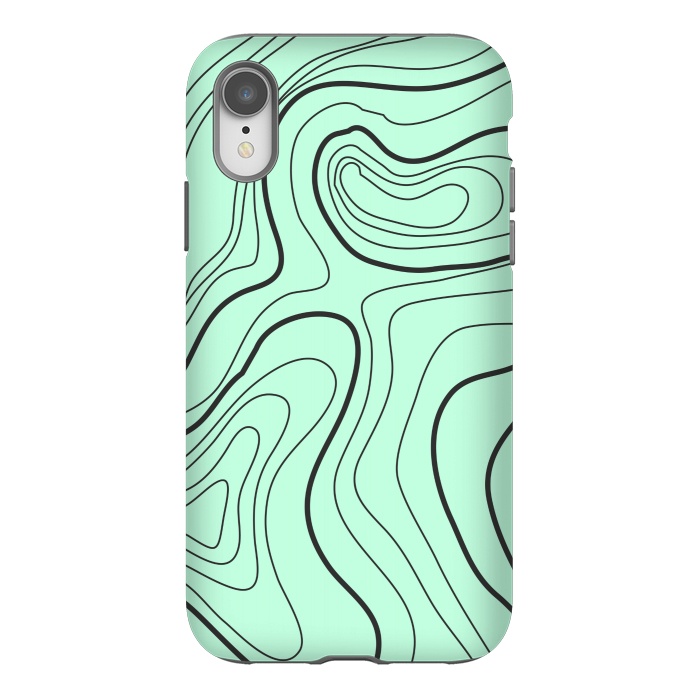 iPhone Xr StrongFit green abstract lines 2 by MALLIKA