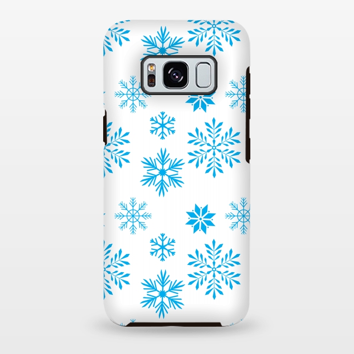 Galaxy S8 plus StrongFit blue snowflakes pattern by MALLIKA