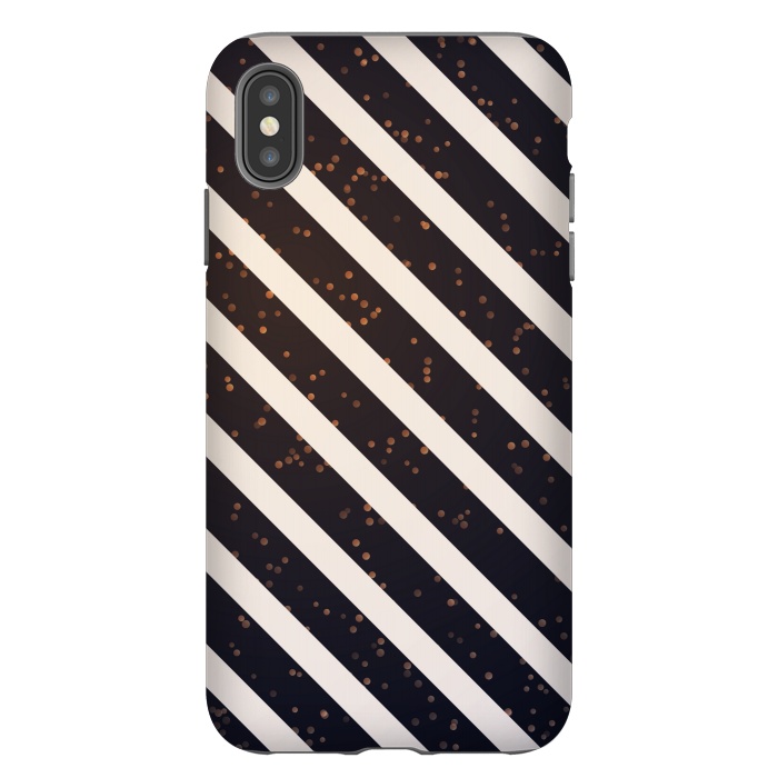 iPhone Xs Max StrongFit silver border lines 2 by MALLIKA