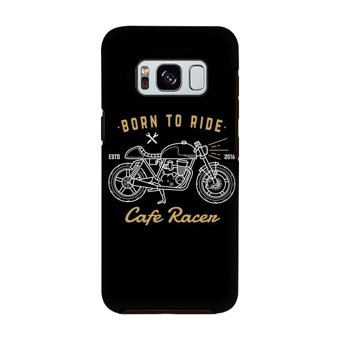 Galaxy S8 StrongFit Born to Ride Cafe Racer by Afif Quilimo