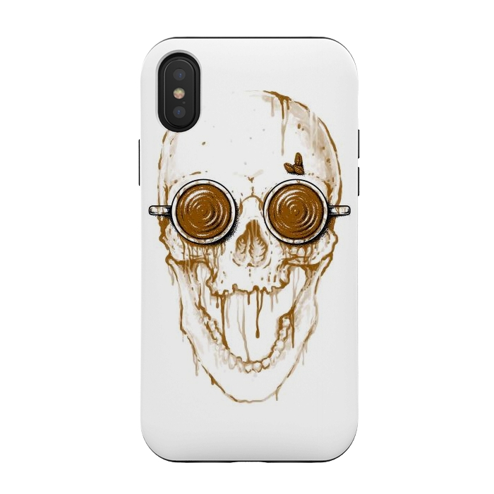 iPhone Xs / X StrongFit Skull Coffee by Afif Quilimo
