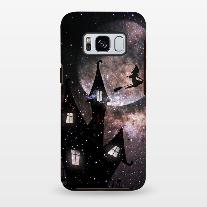 Galaxy S8 plus StrongFit Flying witch and dark house at night by Oana 