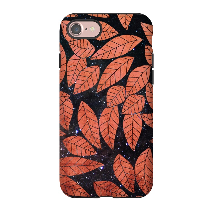 iPhone 7 StrongFit Rust autumn leaves pattern by Oana 