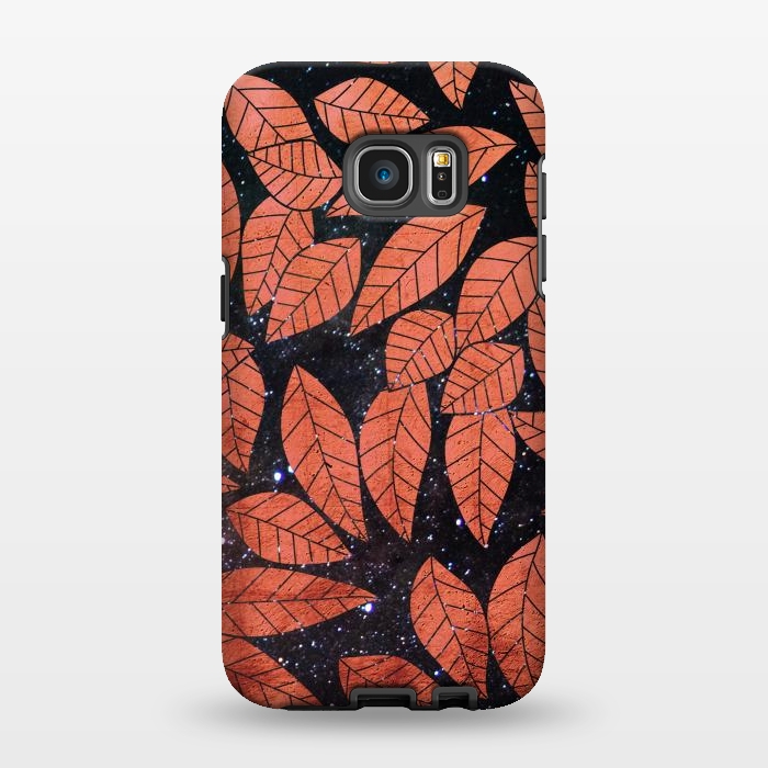 Galaxy S7 EDGE StrongFit Rust autumn leaves pattern by Oana 